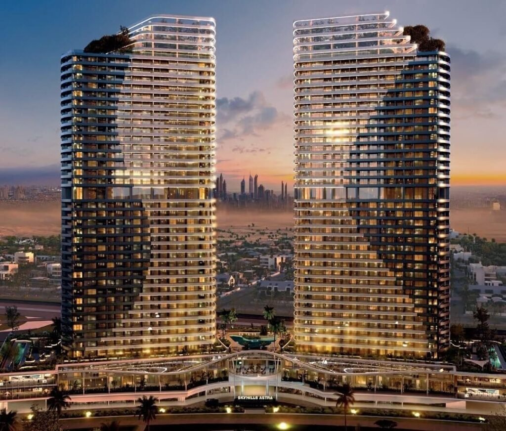 Dubai Marina skyline with luxury residential towers and waterfront properties